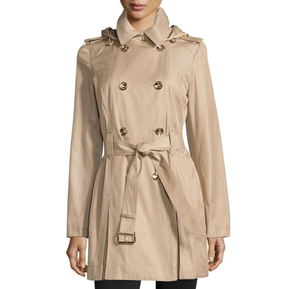 michael kors trench coat with hood